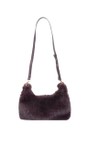 Gemini Label Bags Coffee Ayla Coffee Faux Fur Crossbody Bag  