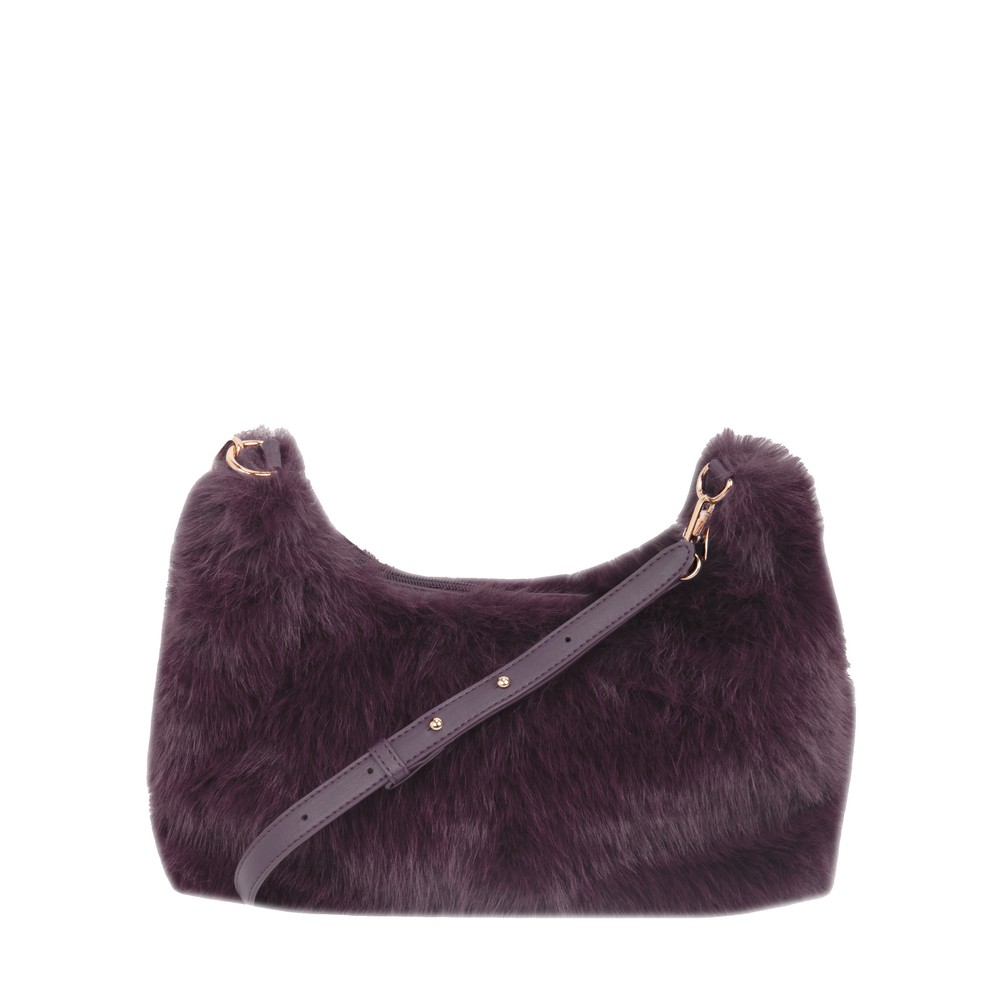 Gemini Label Bags Ayla Coffee Faux Fur Crossbody Bag Coffee