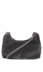 Gemini Label Bags Grey Ayla Grey Faux Fur Crossbody Bag  
