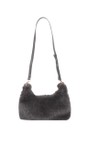 Gemini Label Bags Grey Ayla Grey Faux Fur Crossbody Bag  