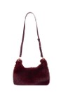 Gemini Label Bags Wine Ayla Wine Faux Fur Crossbody Bag  