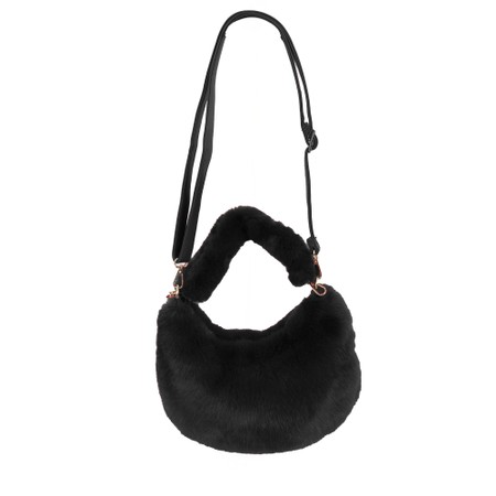 Gemini Label Bags Ada Black Faux Fur Bag - Black