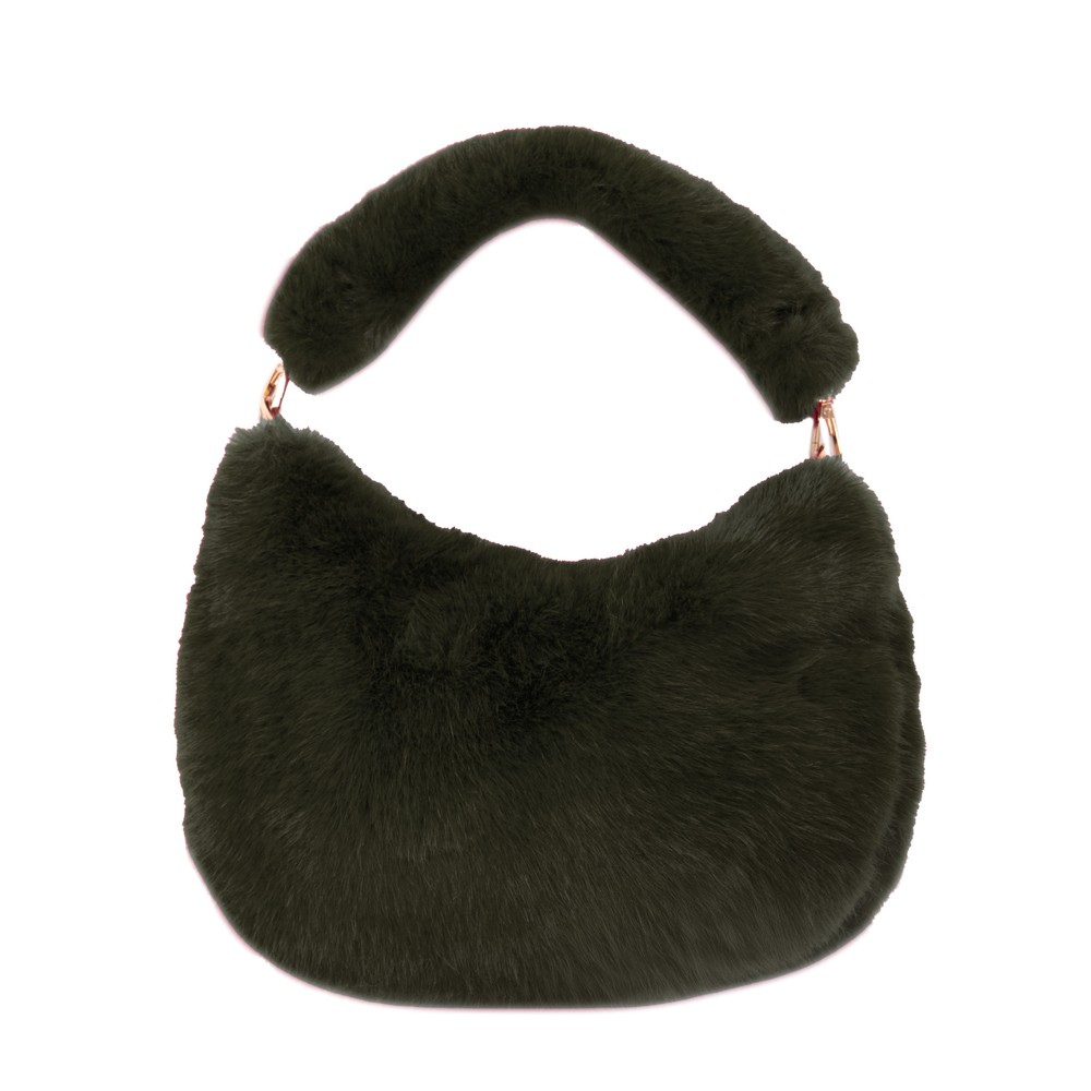 Gemini Label Bags Ada Khaki Faux Fur Bag Khaki
