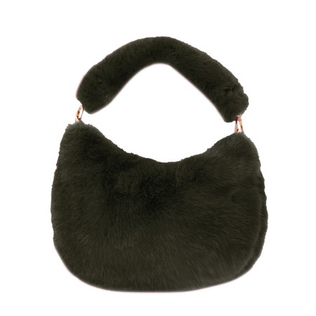 Gemini Label Bags Ada Khaki Faux Fur Bag - Green