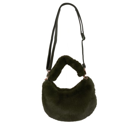 Gemini Label Bags Ada Khaki Faux Fur Bag - Green