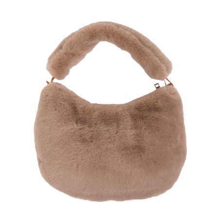 Gemini Label Bags Ada Sand Faux Fur Bag - Beige