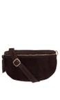 Gemini Label Bags Dark Chocolate Dahlia Suede Crossbody Bag  