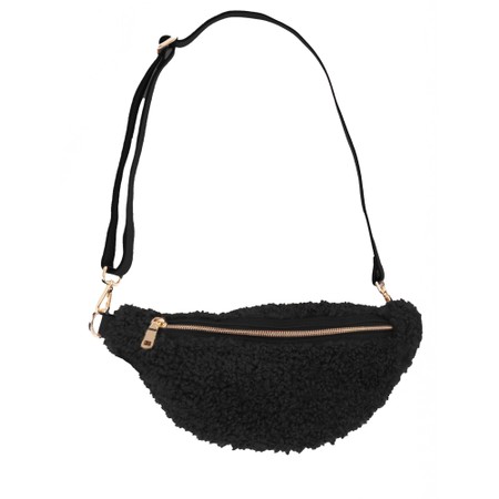 Gemini Label Bags Harper Black Faux Fur Crossbody Bag - Black