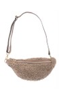Gemini Label Bags Dark Taupe Harper Dark Taupe Faux Fur Crossbody Bag  