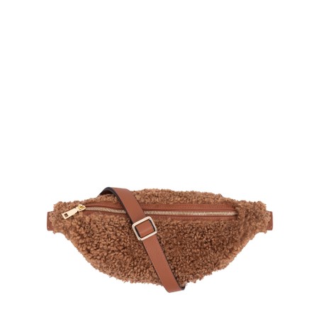 Gemini Label Bags Harper Tan Faux Fur Crossbody Bag - Brown