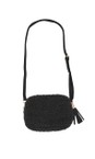 Gemini Label Bags Black  Harper Black Faux Fur Shoulder Bag  