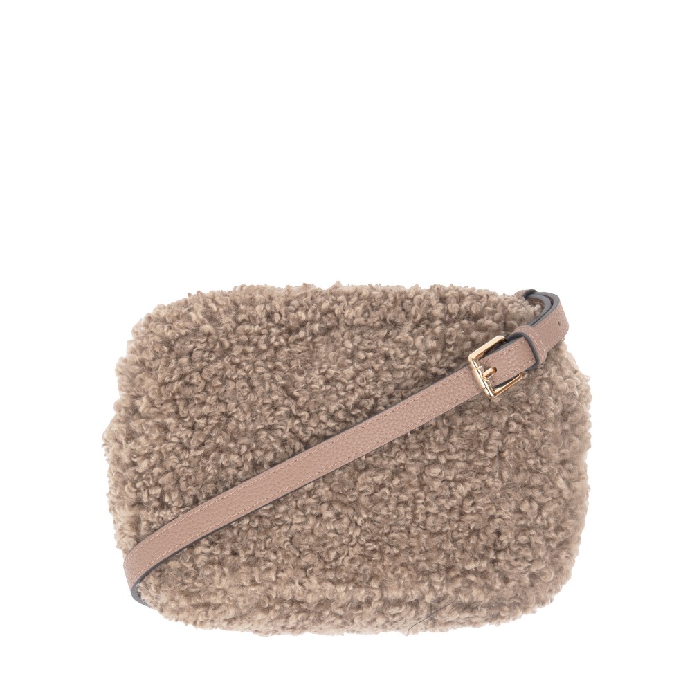 Gemini Label Bags Harper Dark Taupe Faux Fur Shoulder Bag Dark Taupe