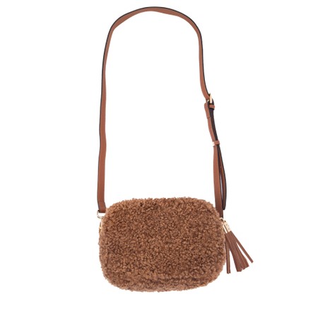 Gemini Label Bags Harper Tan Faux Fur Shoulder Bag - Brown