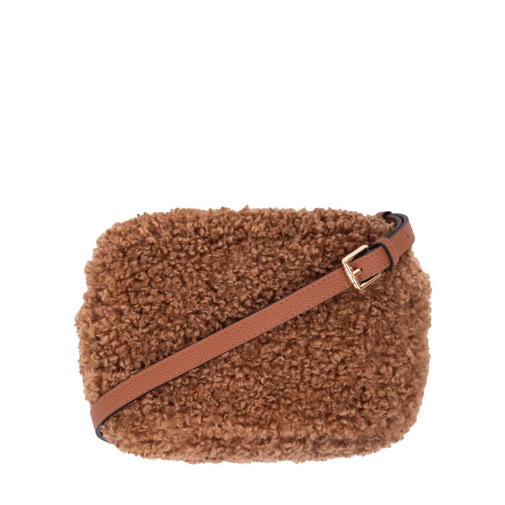 Gemini Label Bags Harper Tan Faux Fur Shoulder Bag Tan