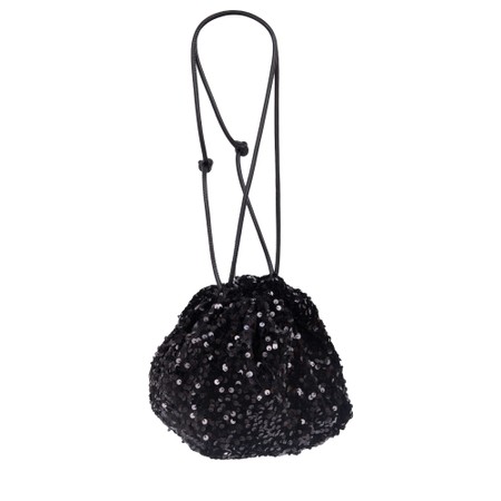 Gemini Label Bags Thea Sequin Shoulder Bag - Black