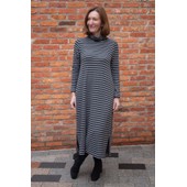Tosca R Riga Antracite Fleece Stripe Long Dress