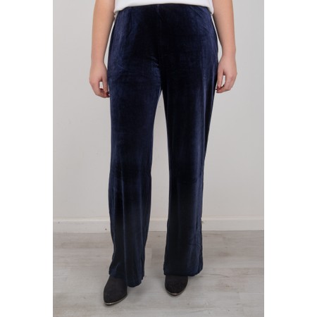 Chalk Evie Navy Velvet Trouser - Blue