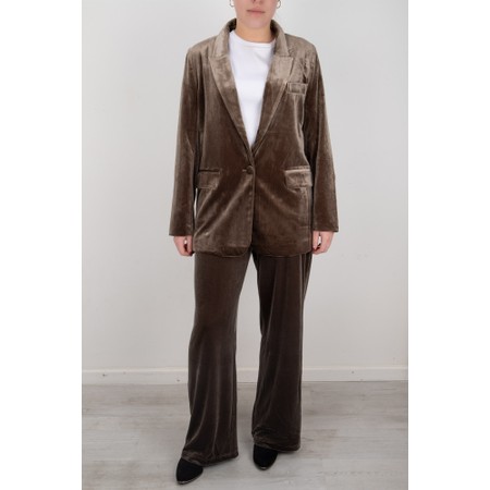 Chalk Evie Truffle Velvet Trouser - Brown