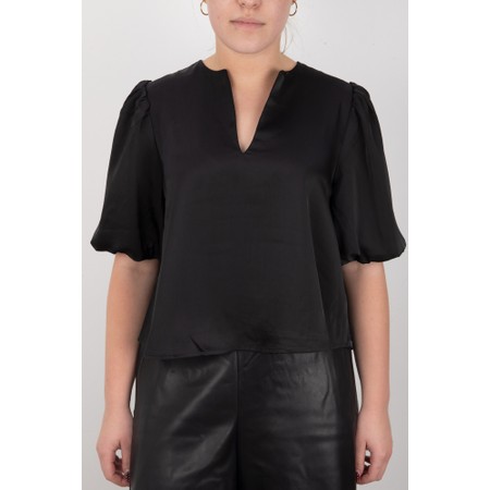 Chalk Porcha Satin Party Top - Black