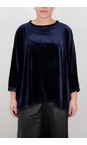 Chalk Navy Erin Navy Relaxed Velour Top  