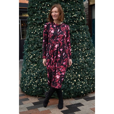 Masai Clothing MaNamo Tawny Port Print Dress - Purple