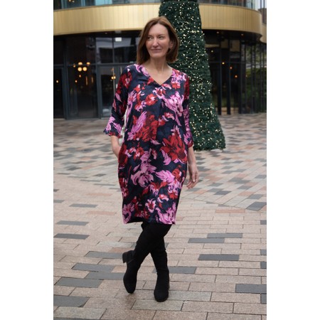 Masai Clothing MaNodetta Scarlet Sage Satin Print Dress - Green