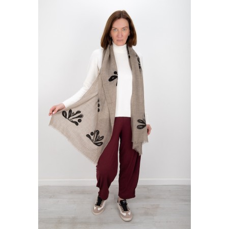 Masai Clothing MaAzima Print Wool Scarf - Black