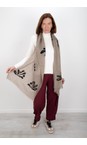Masai Clothing Black  MaAzima Print Wool Scarf  