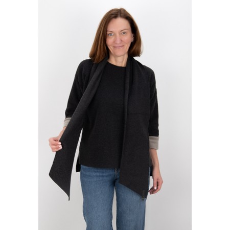 Henriette Steffensen Soft Black Thin Fleece Scarf - Black