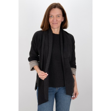 Henriette Steffensen Soft Black Thin Fleece Scarf - Black