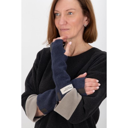 Henriette Steffensen Evening Blue Fleece Wrist Warmers - Blue