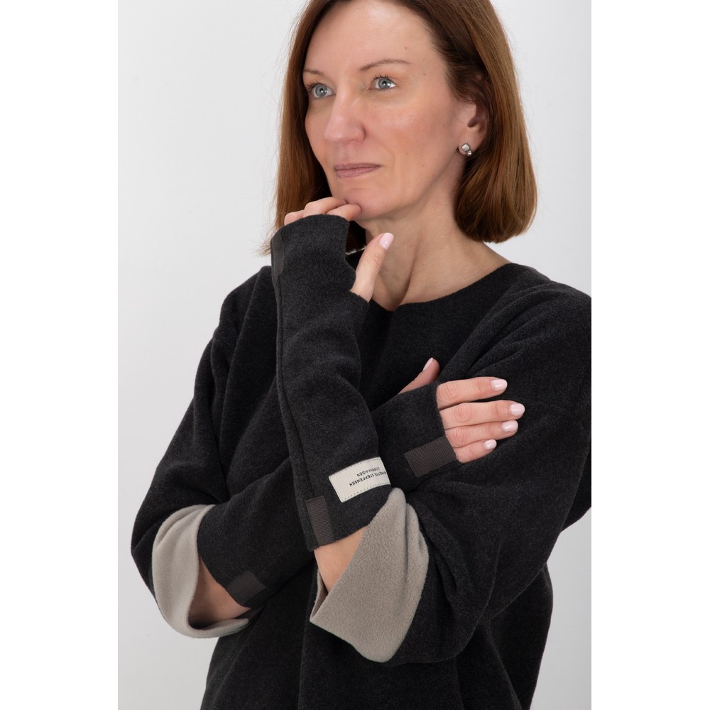 Henriette Steffensen Soft Black Fleece Wrist Warmers Soft Black