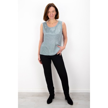 Yauvan Chambray Essential Soft Viscose Vest Top - Blue