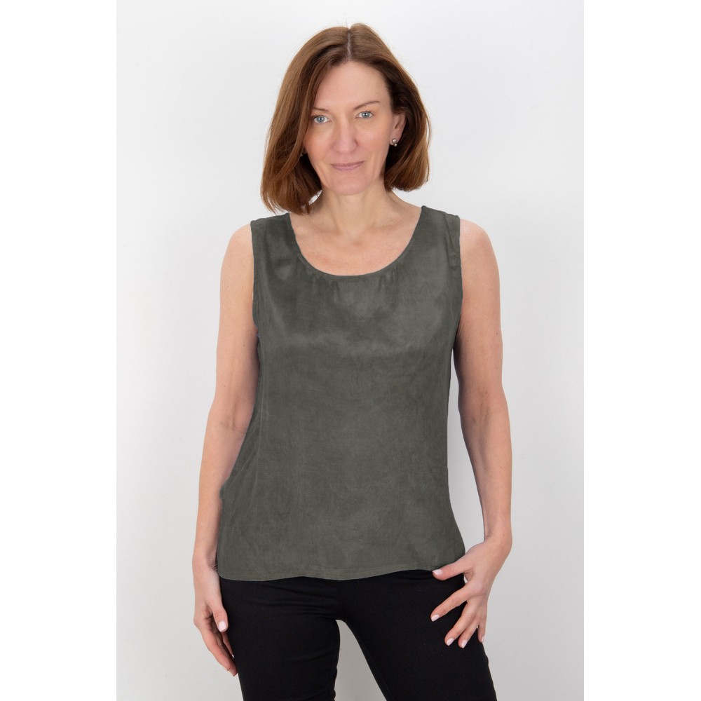 Yauvan Khaki Essential Soft Viscose Vest Top Khaki