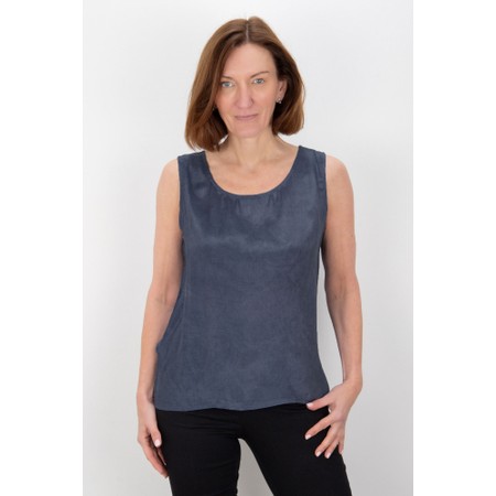 Yauvan Navy Essential Soft Viscose Vest Top - Blue
