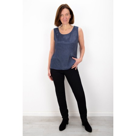 Yauvan Navy Essential Soft Viscose Vest Top - Blue