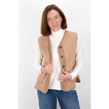 Amazing Woman Teddy Borg Beige Fleece Gilet Beige - Beige