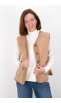 Amazing Woman Beige Teddy Borg Beige Fleece Gilet Beige  