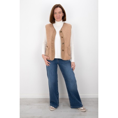 Amazing Woman Teddy Borg Beige Fleece Gilet Beige - Beige