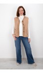 Amazing Woman Beige Teddy Borg Beige Fleece Gilet Beige  
