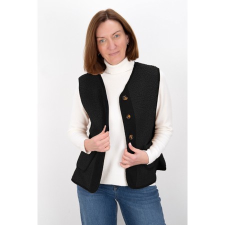 Amazing Woman Teddy Borg Black Fleece Gilet - Black