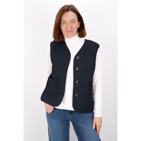 Amazing Woman Teddy Borg Dark Navy Fleece Gilet - Blue