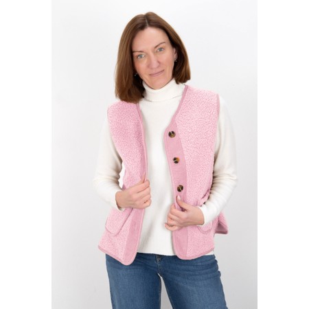Amazing Woman Teddy Borg Pale Pink Fleece Gilet - Pink