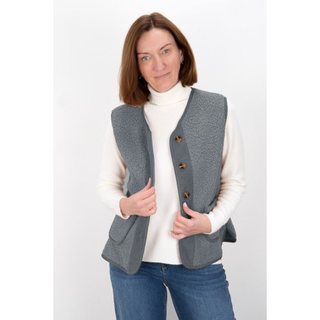Amazing Woman Teddy Borg Silver Fleece Gilet - Metallic