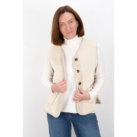 Amazing Woman Teddy Borg Cream Fleece Gilet - Off-White