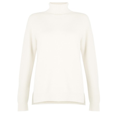 Amazing Woman Polo Cream Loose Fit Polo Neck Knit - Off-White