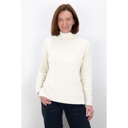 Amazing Woman Polo Cream Loose Fit Polo Neck Knit - Off-White