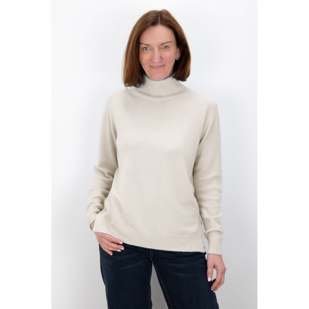 Amazing Woman Polo Ivory Loose Fit Polo Neck Knit Ivory