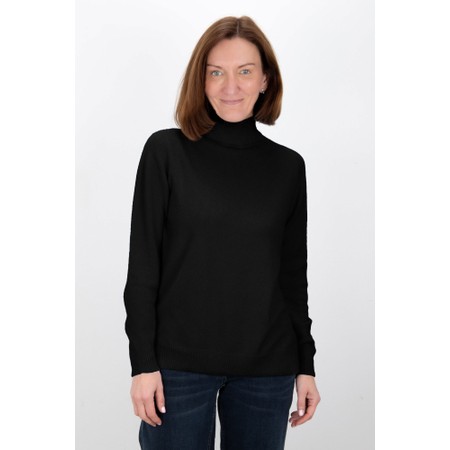 Amazing Woman Polo Black Loose Fit Polo Neck Knit - Black
