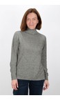 Amazing Woman Grey Marl Polo Grey Marl Loose Fit Polo Neck Knit  